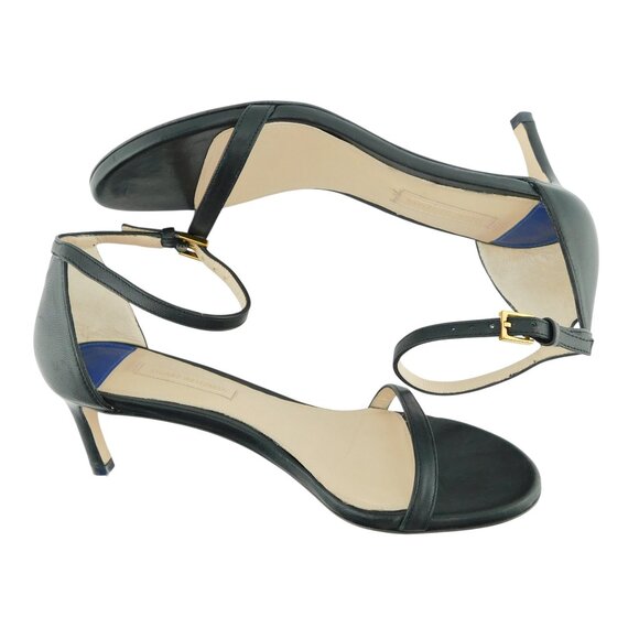 STUART WEITZMAN Black Leather Strap Pump Ankle Sandal Heel Sandals 6 - Picture 4 of 8
